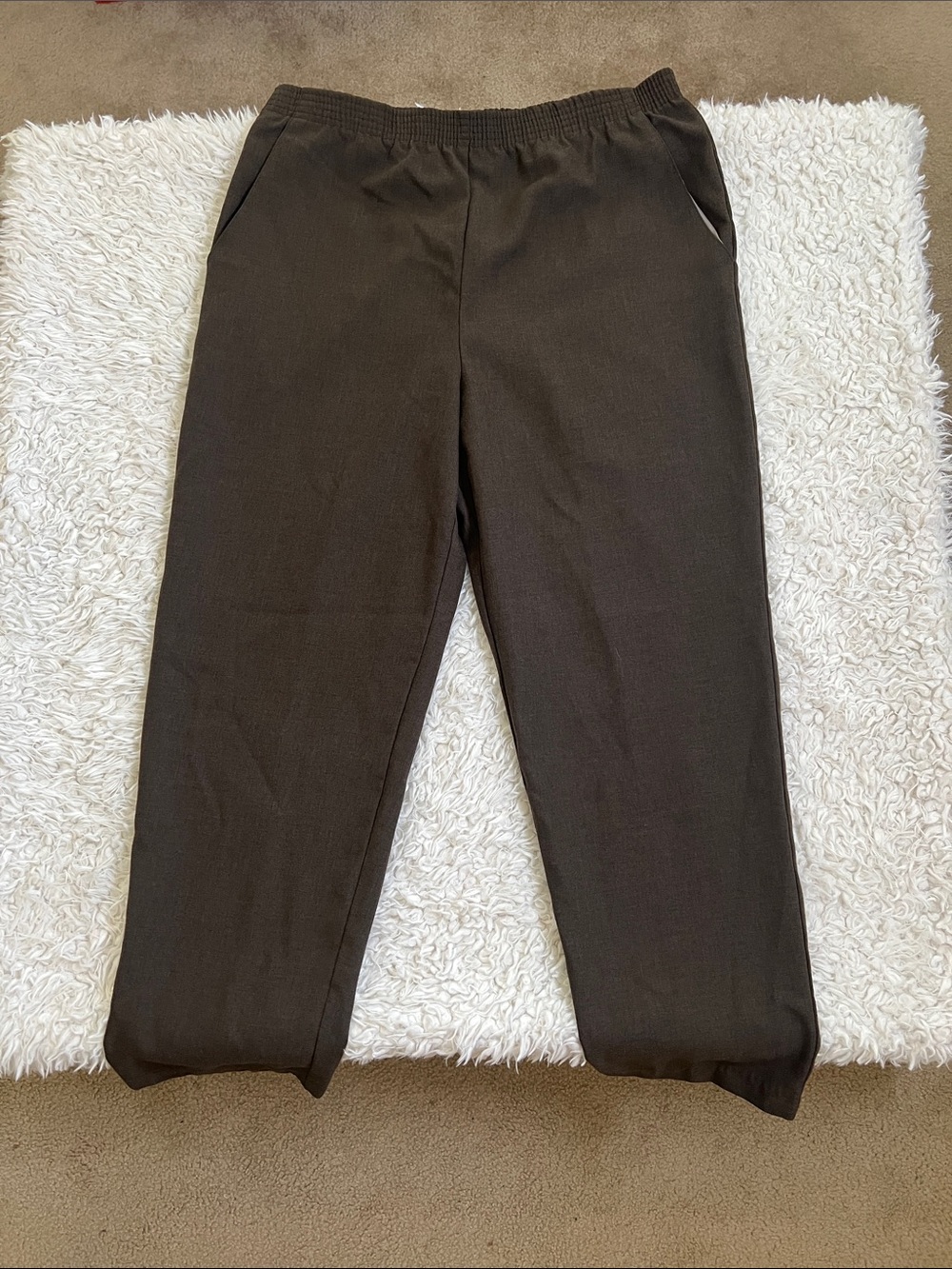 Vintage BRIGGS Brown Pants Size 14 Polyester Casual Business